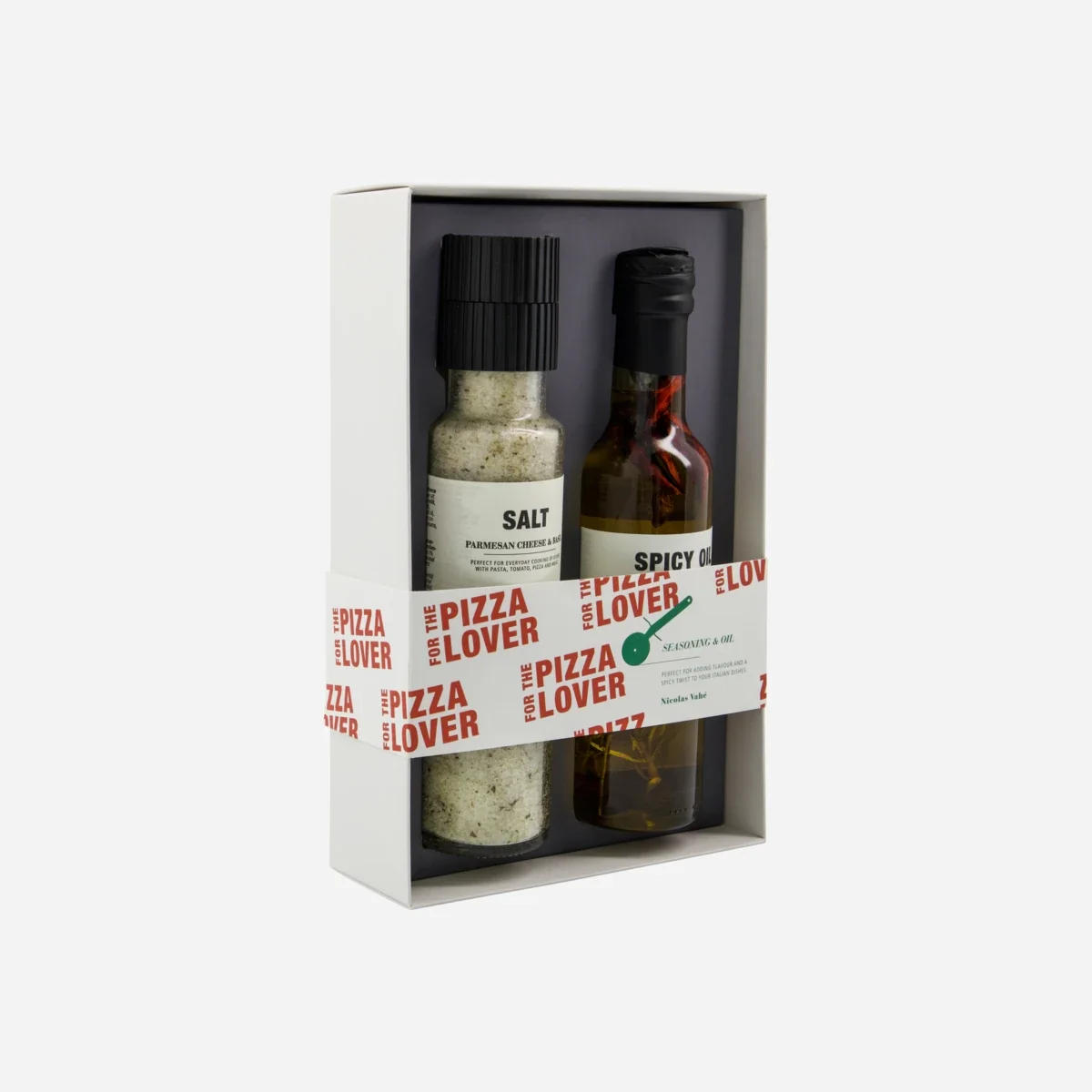Gift box, Pizza lover - Salt parmesan & basil + spicy oil, 310|25 g|cl - Billede 2