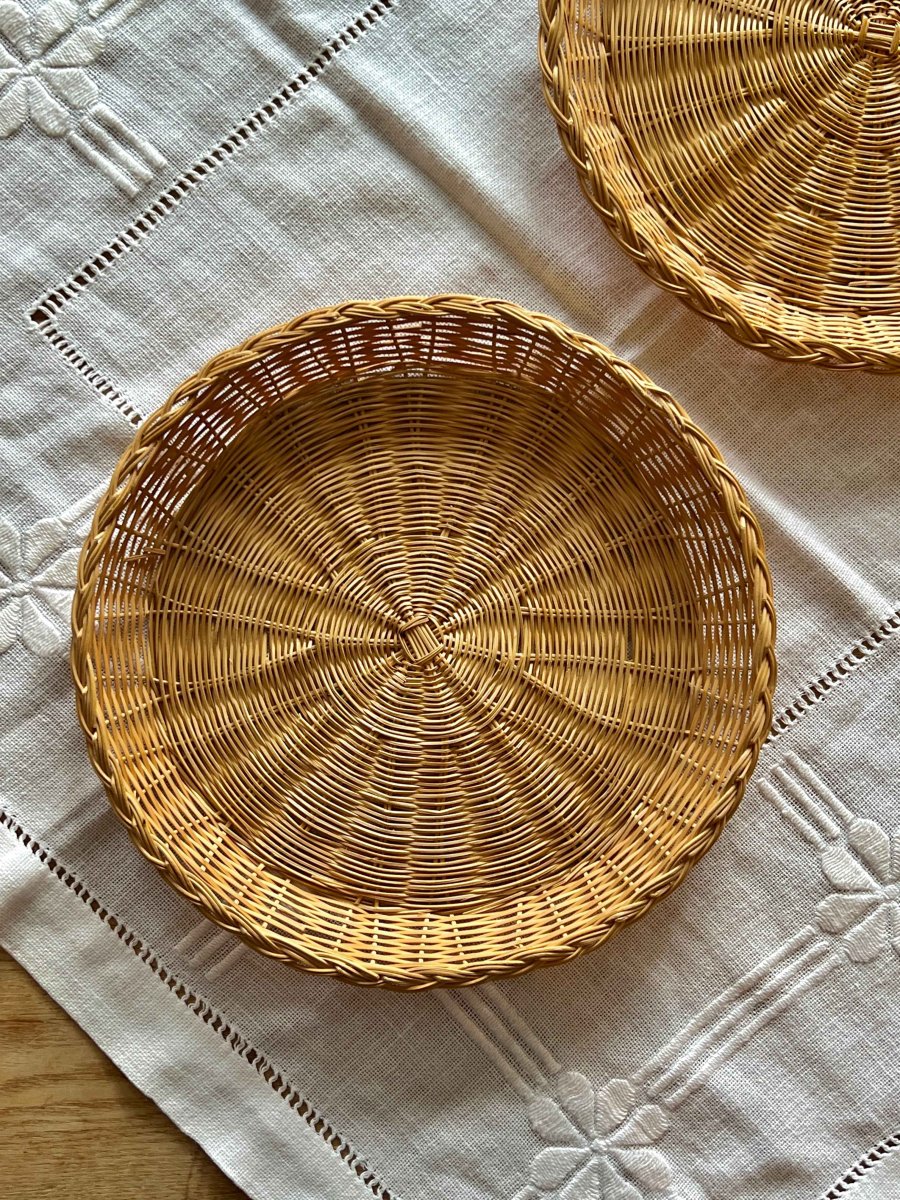 Rund flettet bakke i rattan Ø25 - Billede 3