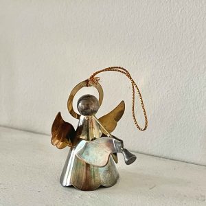 Vintage messingengel med trompet