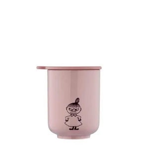 Moomin tandbørstekrus Powder Rose - A-grade porcelæn/keramik - Låg i silikone