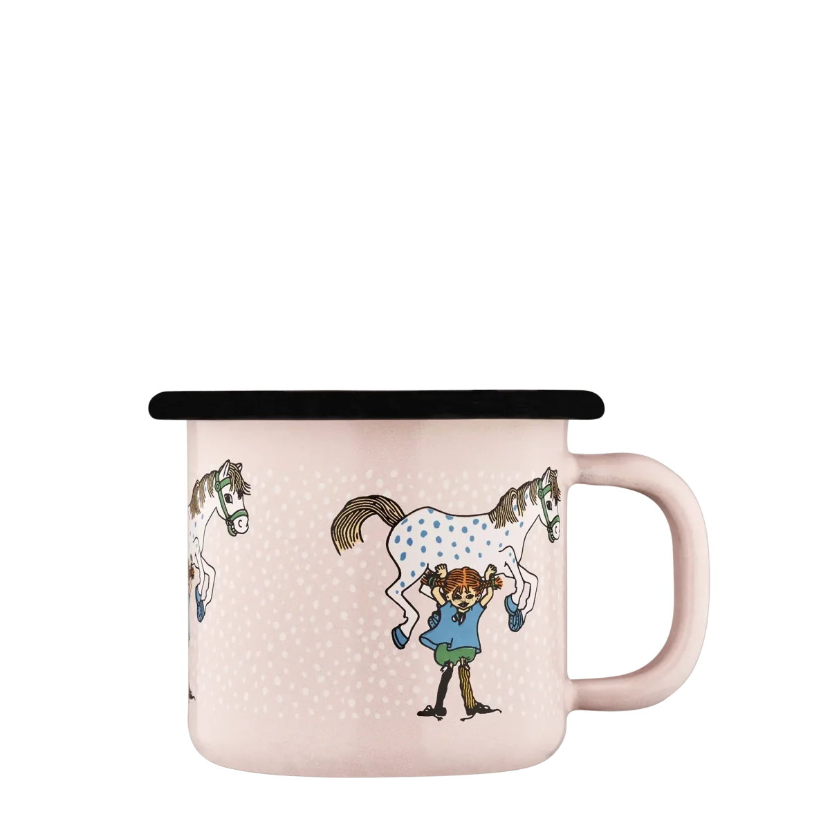 Pippi Langstrømpe emaljekrus 1,5 dl - Pippi og hesten - Billede 2