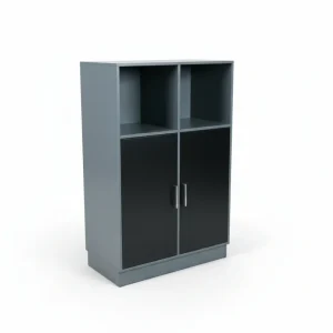 Cube Design Reol med 6 Rum og Skabe i Antracitgrå | 80x43x126