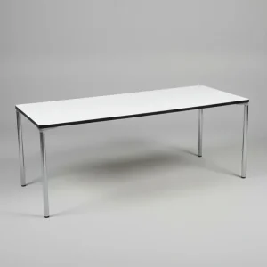 Four Design Kantinebord – Hvid Laminat & Krom Stel – 180x80