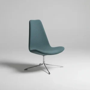 Offecct loungestol – Blå uld, krom stel