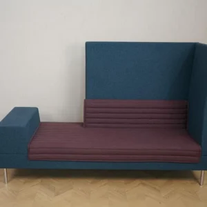 Offect Kontorsofa Mørkeblå/Rød – 200x70x167